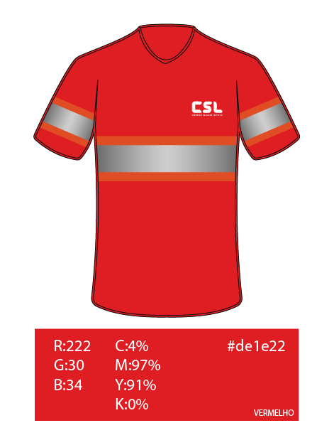 CSL - Camiseta Operacional - FAIXA - FRENTE - Vermelho
