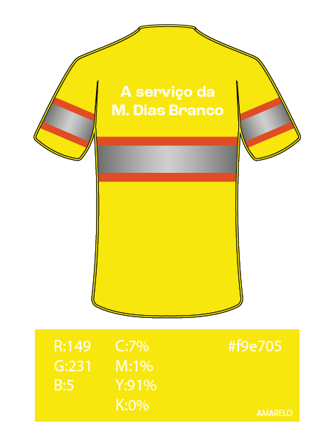 TPC - M.DIAS - Camiseta Operacional - COSTAS - FAIXA - Amarelo