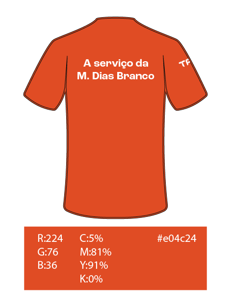 Uniformes Vetorizados coloridos TPC RGB_Camiseta Operacional M. Dias COSTAS - Laranja