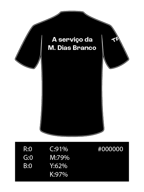 Uniformes Vetorizados coloridos TPC RGB_Camiseta Operacional M. Dias COSTAS - Preto