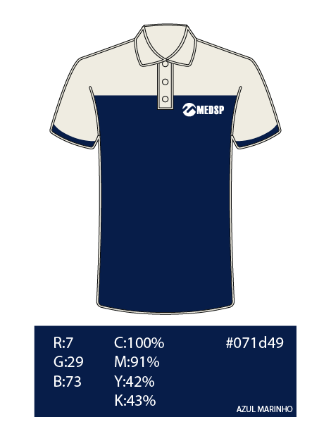 MED SP - Camisa Polo masculina - assistente de limpeza - FRENTE - azul marinho
