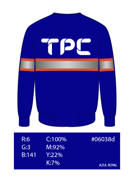 TPC - Blusa motorista - COSTAS - FAIXA - Azul Royal