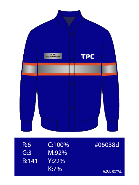 TPC - Blusa motorista - FRENTE - FAIXA - Azul Royal